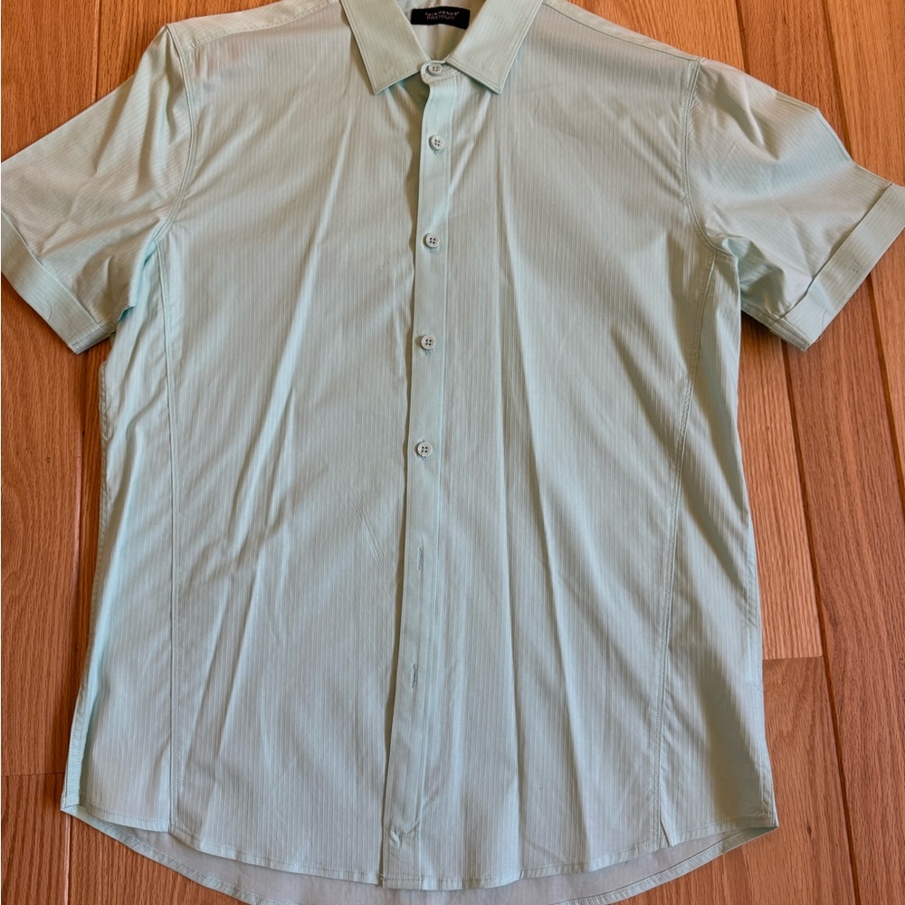 7 Diamonds Men’s Turquoise Short Sleeve Shirt Size Medium